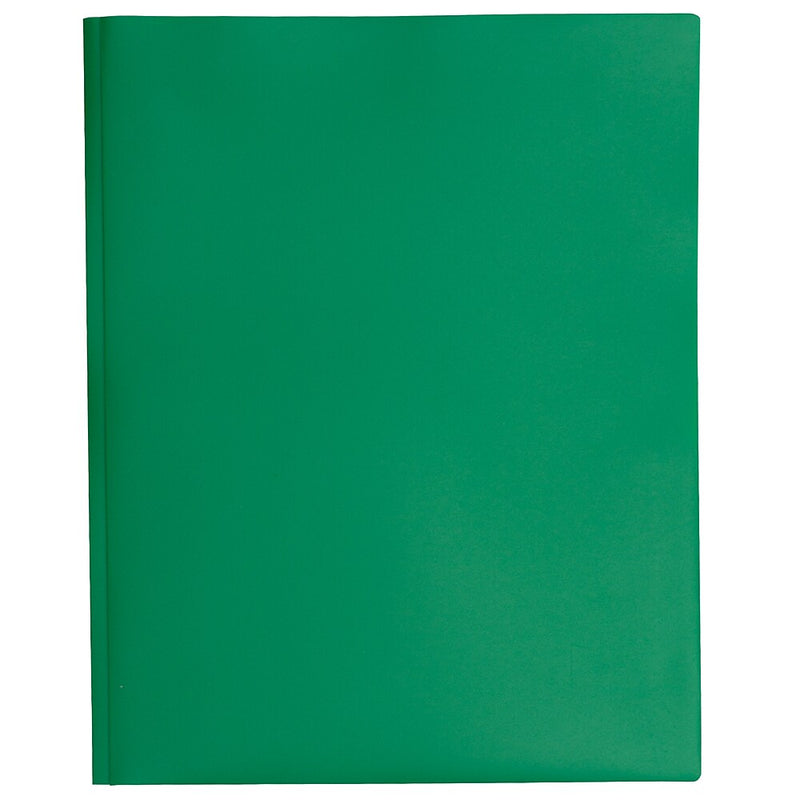 JAM Paper 2-Pocket Plastic Folders with 3 Fasteners, Green, 6/Pack (382ECGRD)