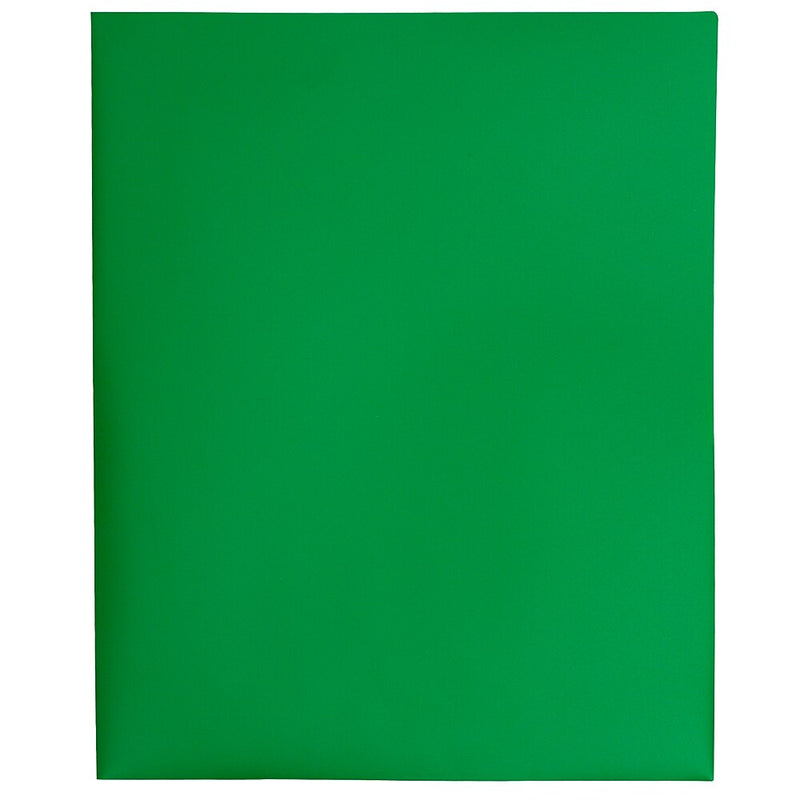 JAM Paper 2-Pocket Plastic Folders, Green, 6/Pack (382EGRD)