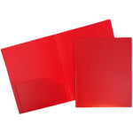 JAM Paper Heavy Duty 2-Pocket Folders, Red, 6/Pack (383HREDZ)