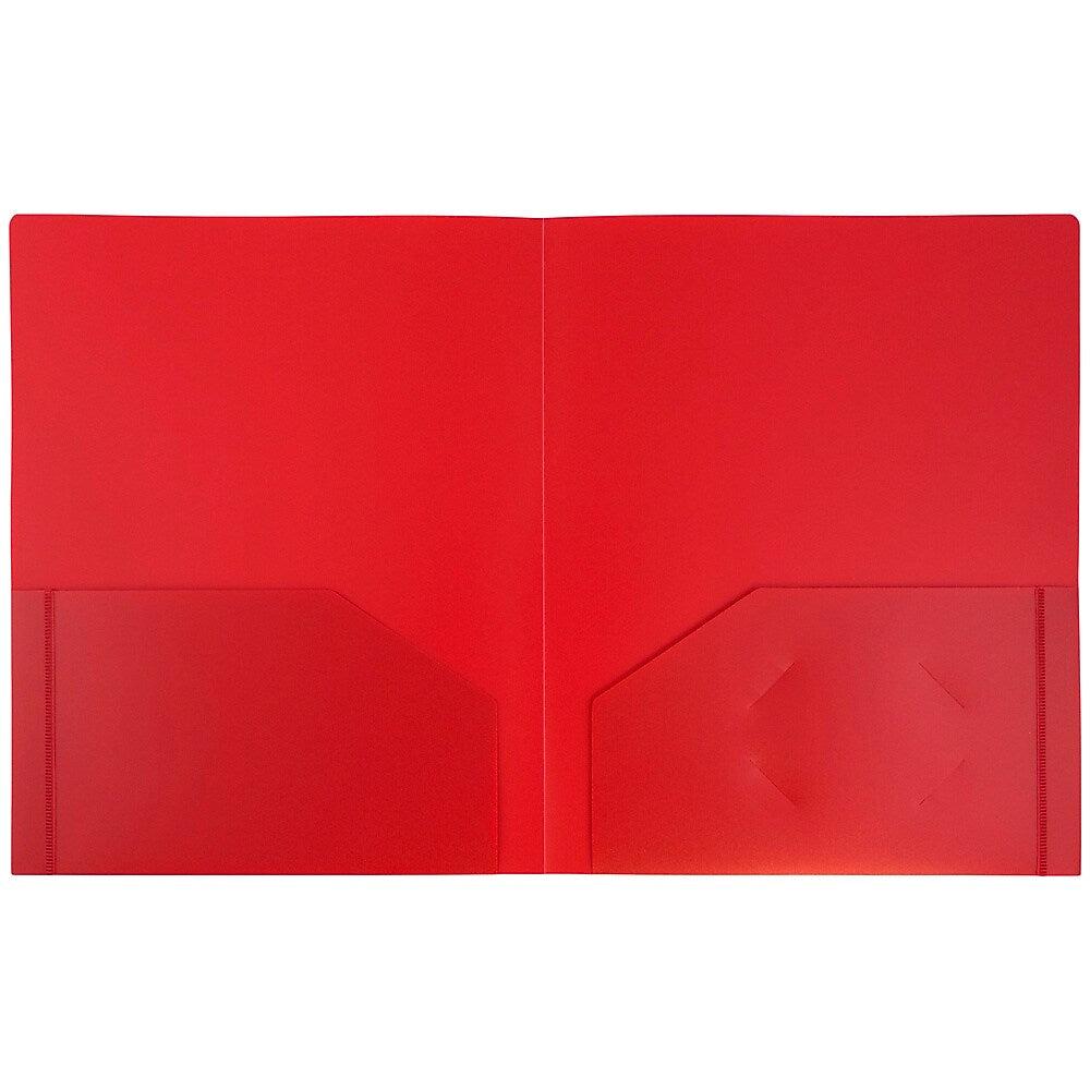 JAM Paper Heavy Duty 2-Pocket Folders, Red, 6/Pack (383HREDZ)
