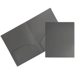 JAM Paper Heavy Duty 2-Pocket Folders, Grey, 6/Pack (383HGYA)