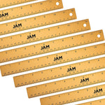 JAM Paper Stainless Steel 12" Ruler, Gold, 12/Pack (347M12GOB)