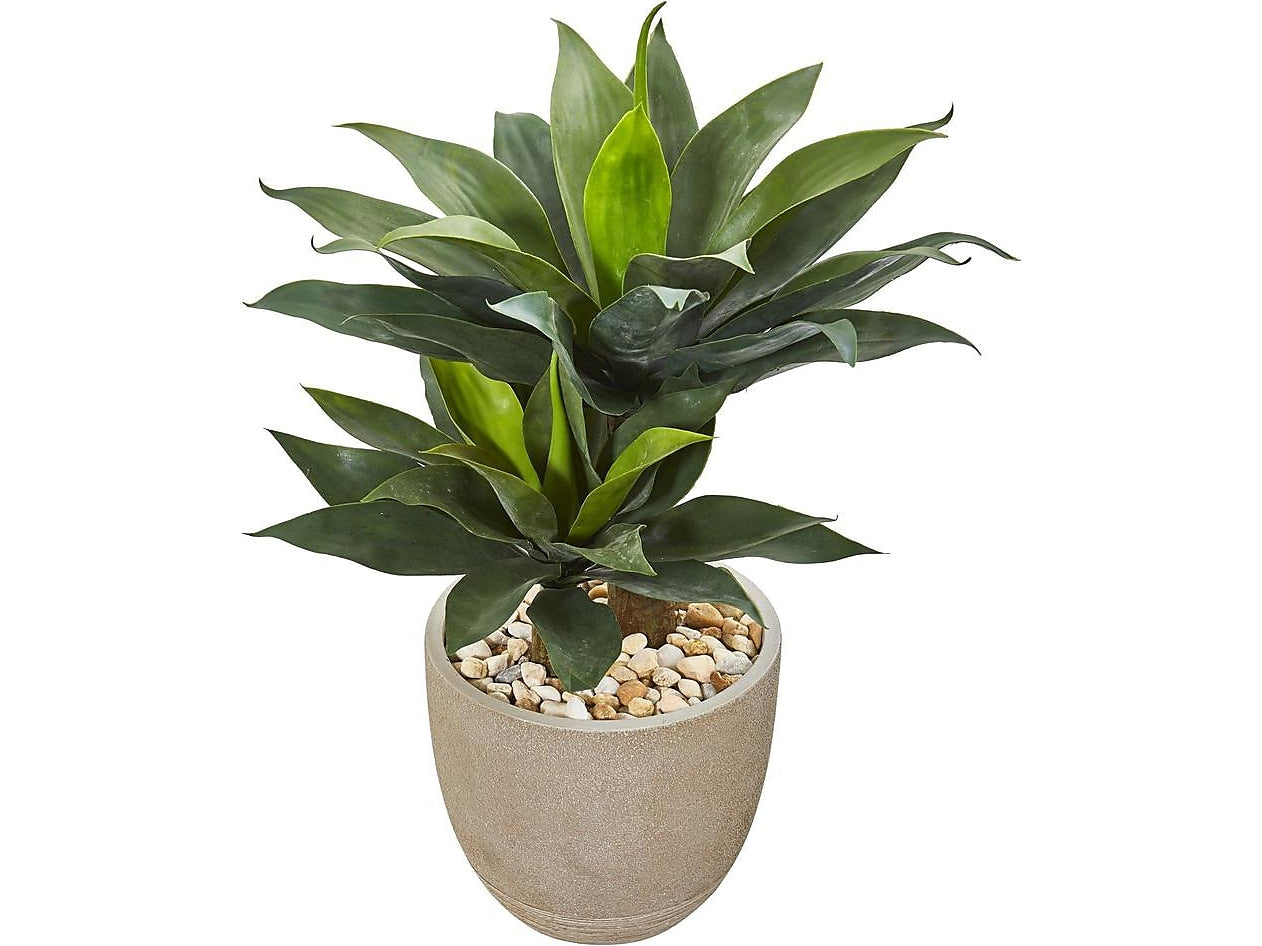 Nearly Natural Agave Succulent Plant in Pot (9521)