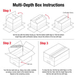 18" x 14" x 12" Multi-Depth Shipping Boxes, 32 ECT, 25/Bundle (MD181412)