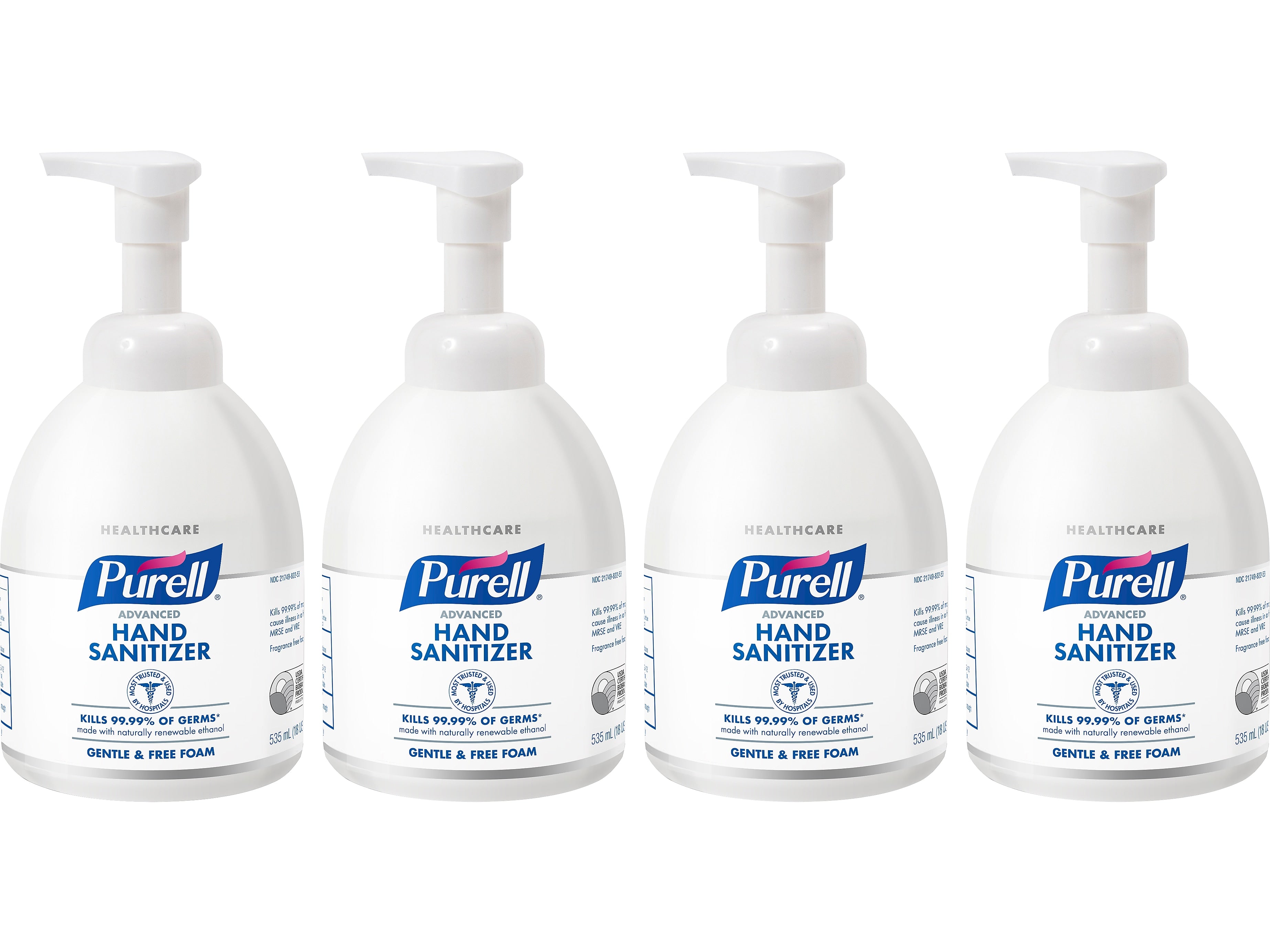 PURELL Advanced 70% Alcohol Foaming Hand Sanitizer, 535 mL, 4/Pack (5791-04)