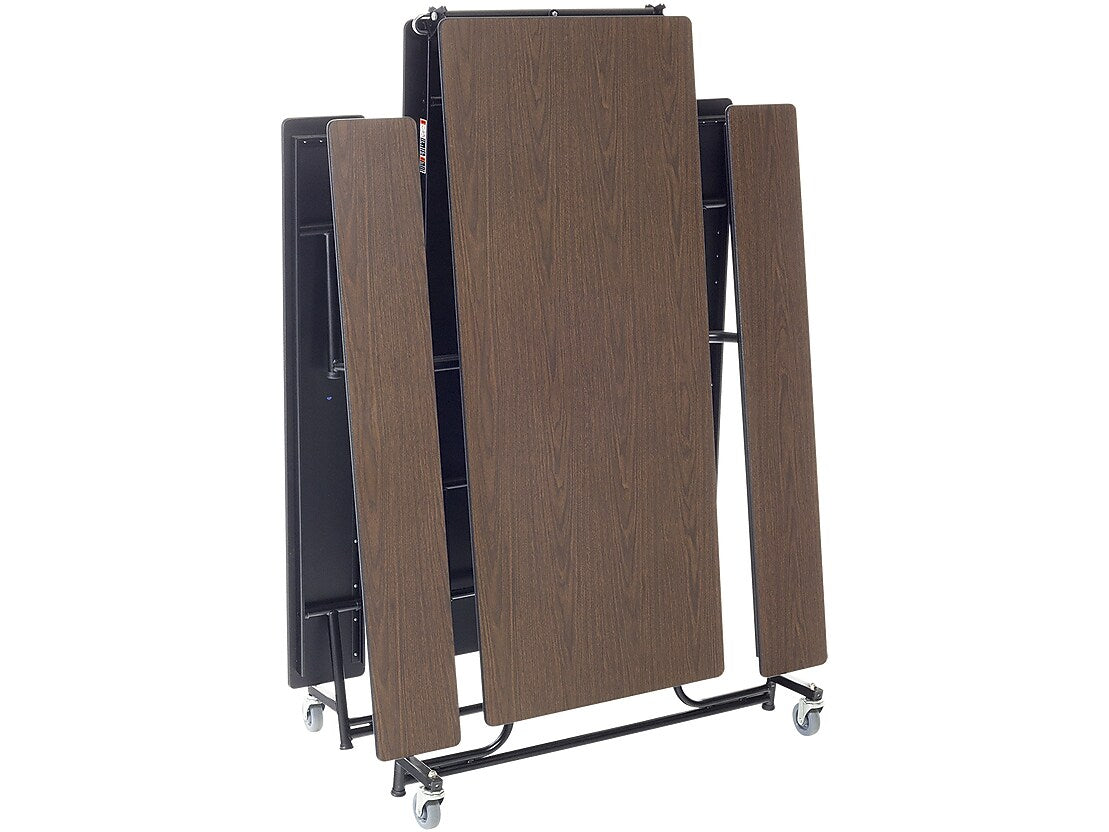 AmTab Mobile Bench Table, 30" x 145", Walnut (QUICK-MBT12-WBB)