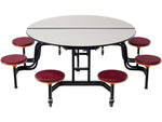 AmTab Mobile Stool Table, 60"Dia., Gray Nebula (QUICK-MSR608-GNBB)