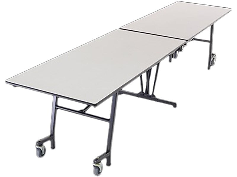 AmTab Mobile Rectangular Shape Table, 30" x 145", Gray Nebula (QUICK-MT12-GNBB)