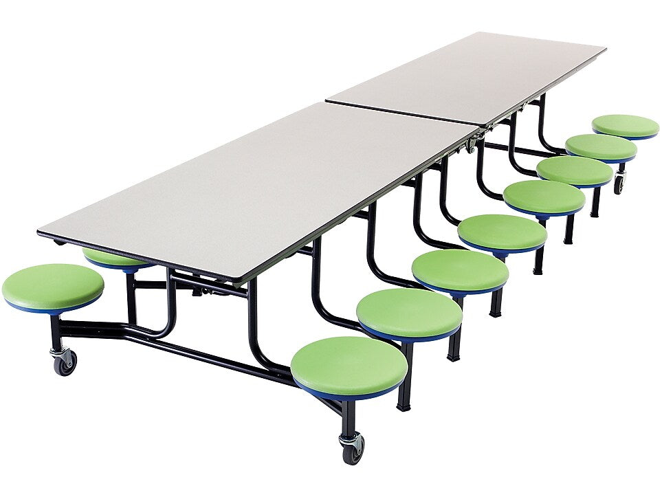 AmTab Mobile Stool Table, 30" x 145", Gray Nebula (QUICK-MST1216-GNBB)