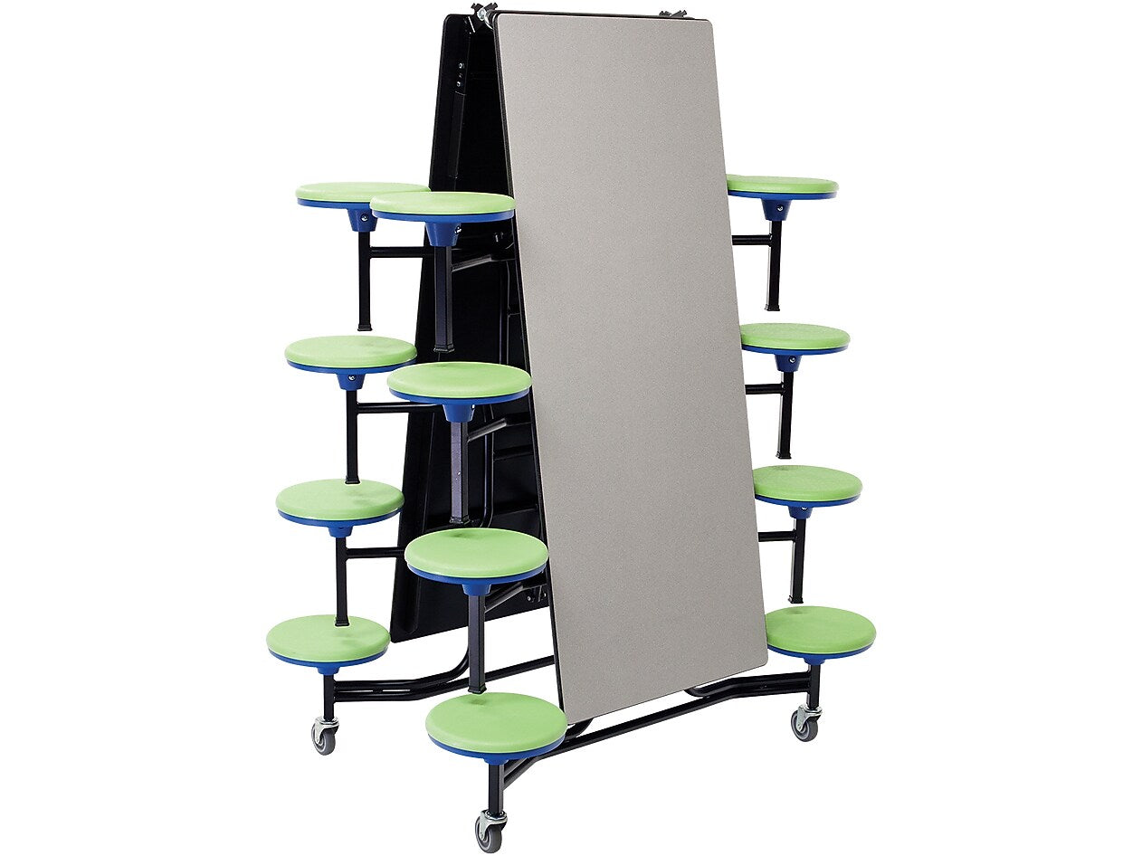 AmTab Mobile Stool Table, 30" x 145", Gray Nebula (QUICK-MST1216-GNBB)