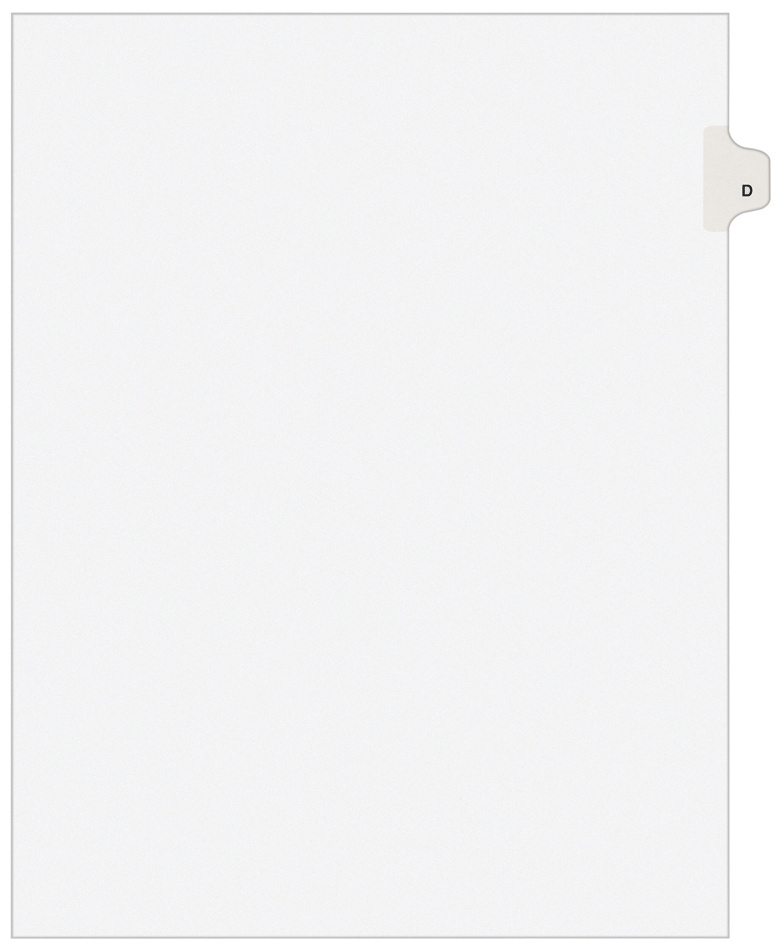 Avery Style Individual Legal  Pre-Printed A - Z Cardstock Divider, White, 25/Set (01404)