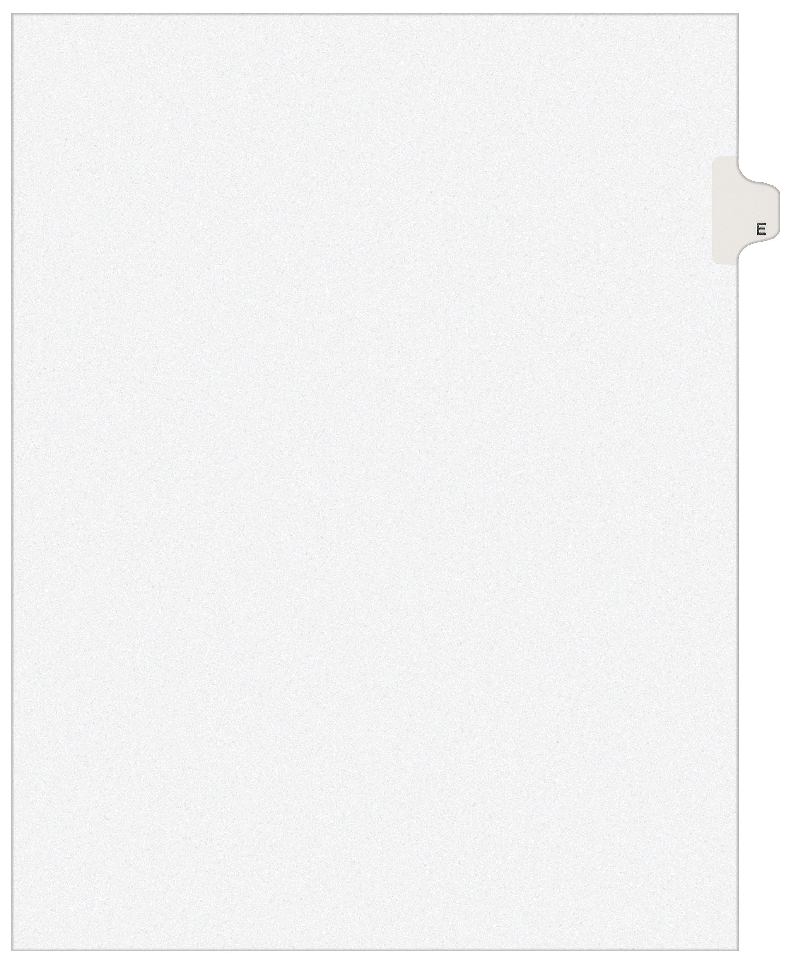 Avery Style Individual Legal Divider, Tab E, 8.5" x 11", White, 25/Set (01405)
