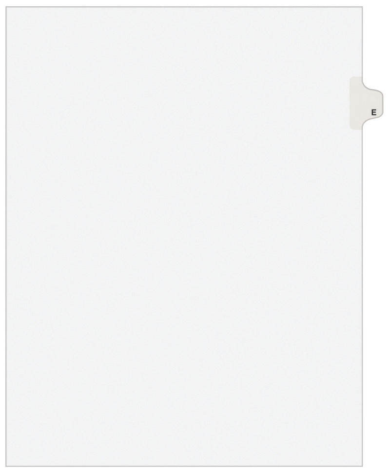 Avery Style Individual Legal Divider, Tab E, 8.5" x 11", White, 25/Set (01405)