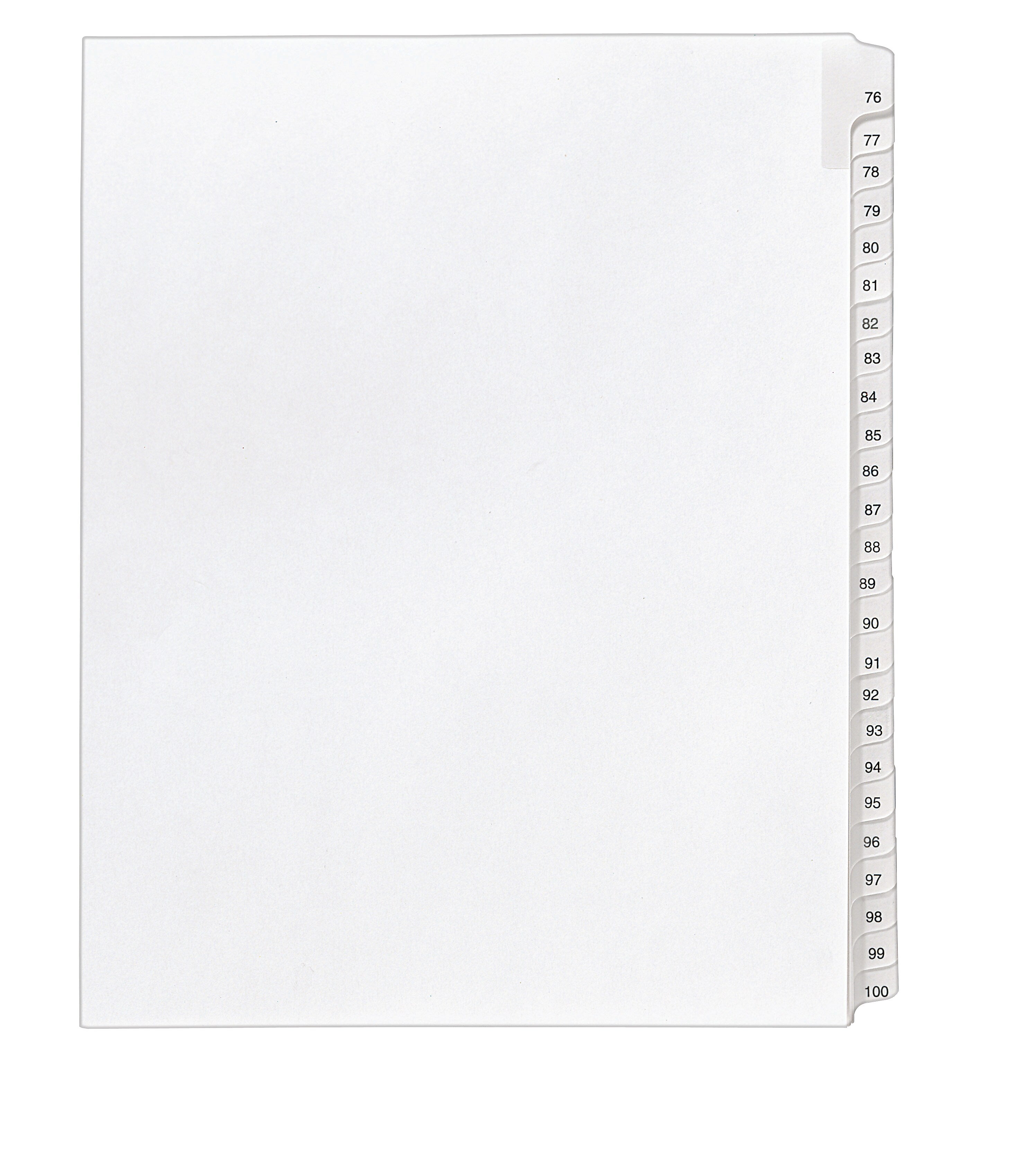 Avery Legal Pre-Printed Paper Divider Collated Set, 76-100 Tabs, White, Allstate Style, Letter Size (01704)