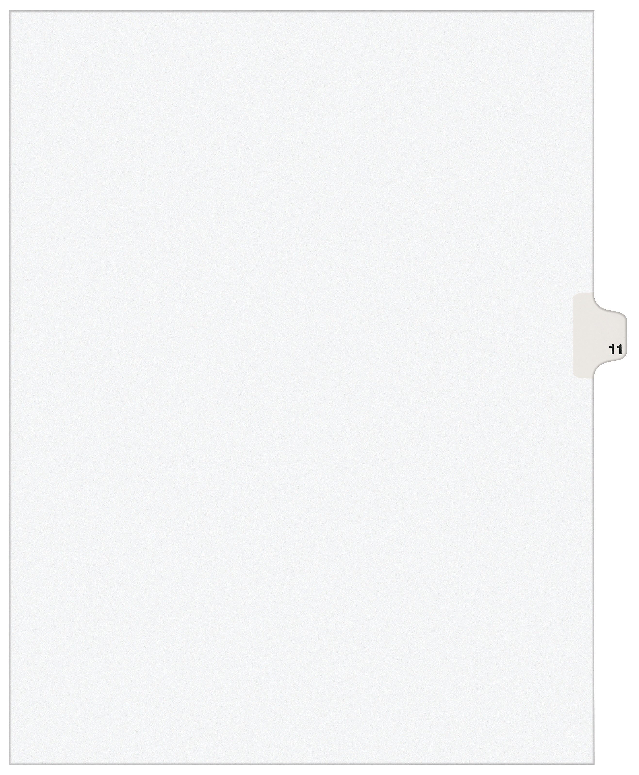 Avery Legal Pre-Printed Paper Dividers, Side Tab #11, White, Avery Style, Letter Size, 25/Pack (11921)