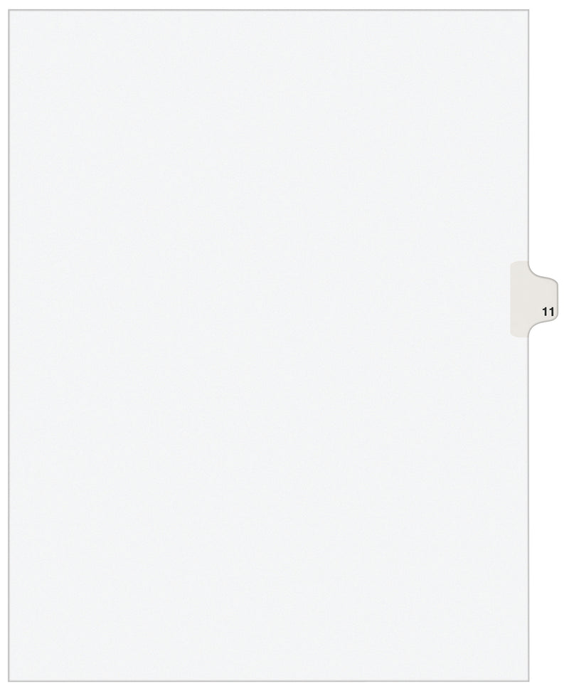 Avery Legal Pre-Printed Paper Dividers, Side Tab #11, White, Avery Style, Letter Size, 25/Pack (11921)