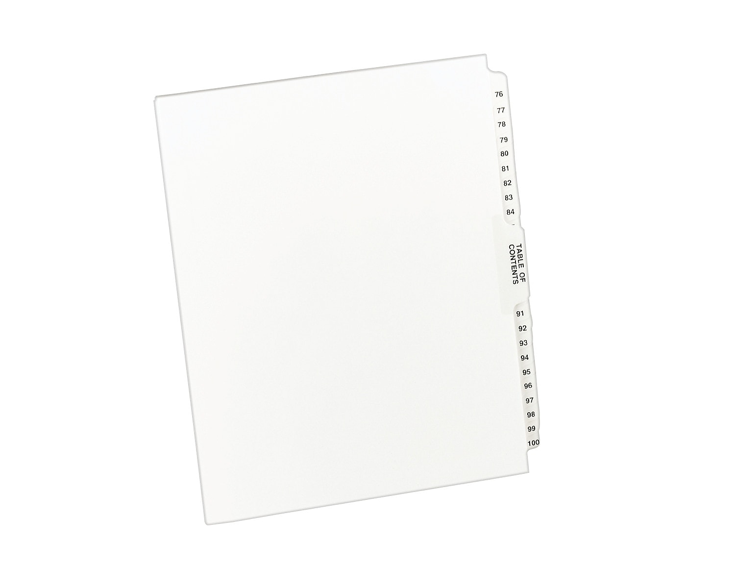 Avery Premium Collated Legal Paper Dividers, 76-100 & Table of Content Tabs, White, Avery Style, Letter Size (11397)