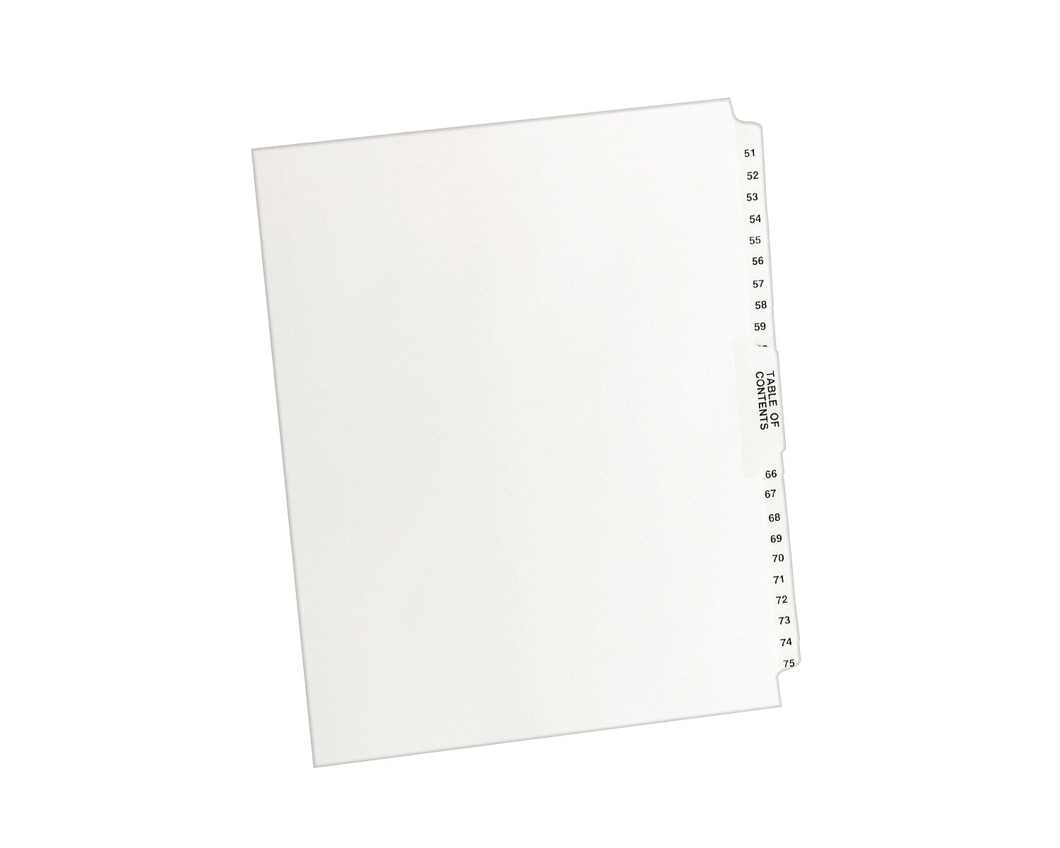 Avery Premium Collated Legal Paper Dividers, 51-75 & Table of Content Tabs, White, Avery Style, Letter Size (11396)