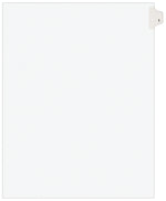 Avery Legal Pre-Printed Paper Dividers, Side Tab #1, White, Avery Style, Letter Size, 25/Pack (11911)