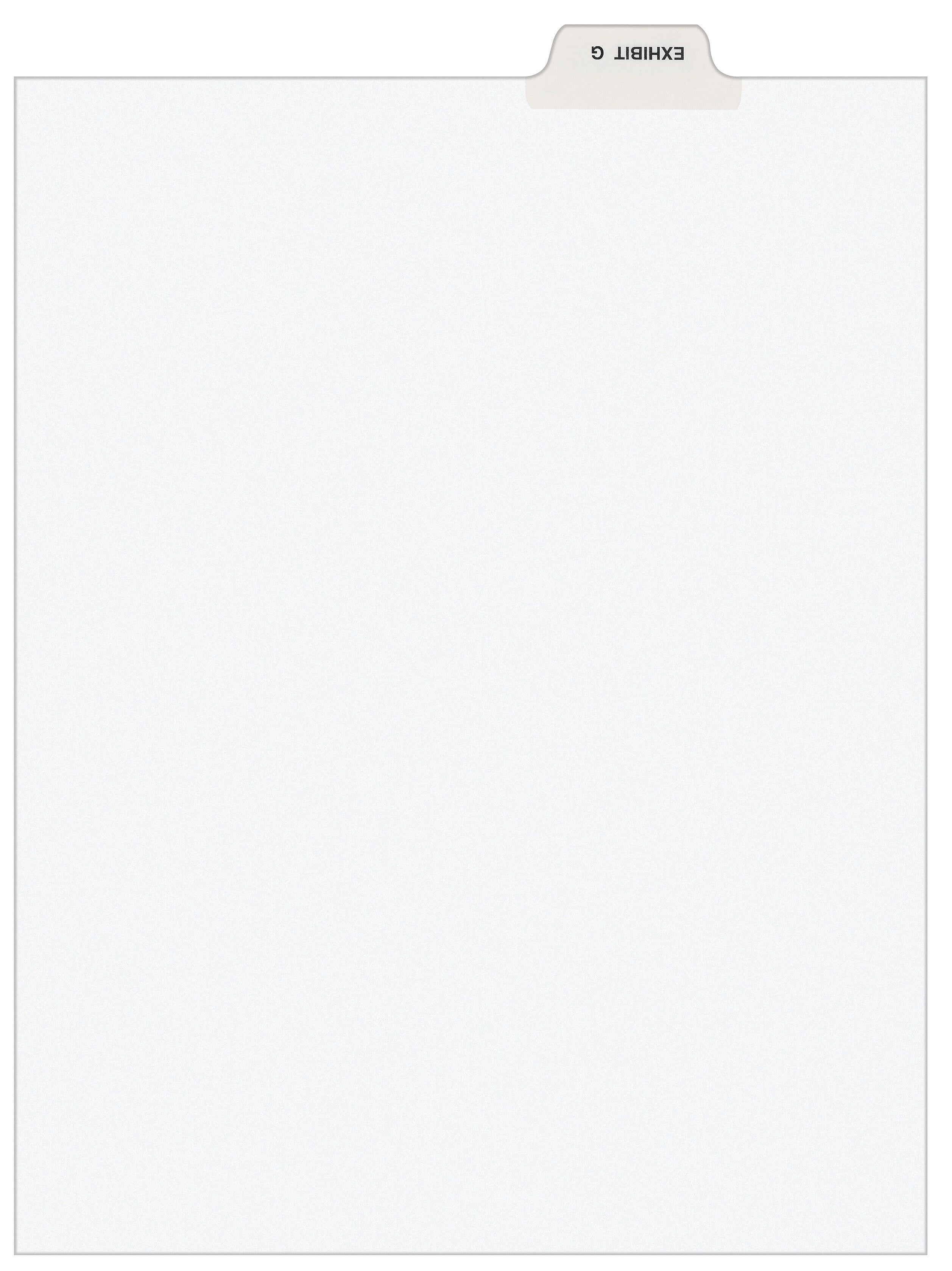 Avery Legal Pre-Printed Paper Dividers, Bottom Tab EXHIBIT G, White, Avery Style, Letter Size, 25/Pack (11946)