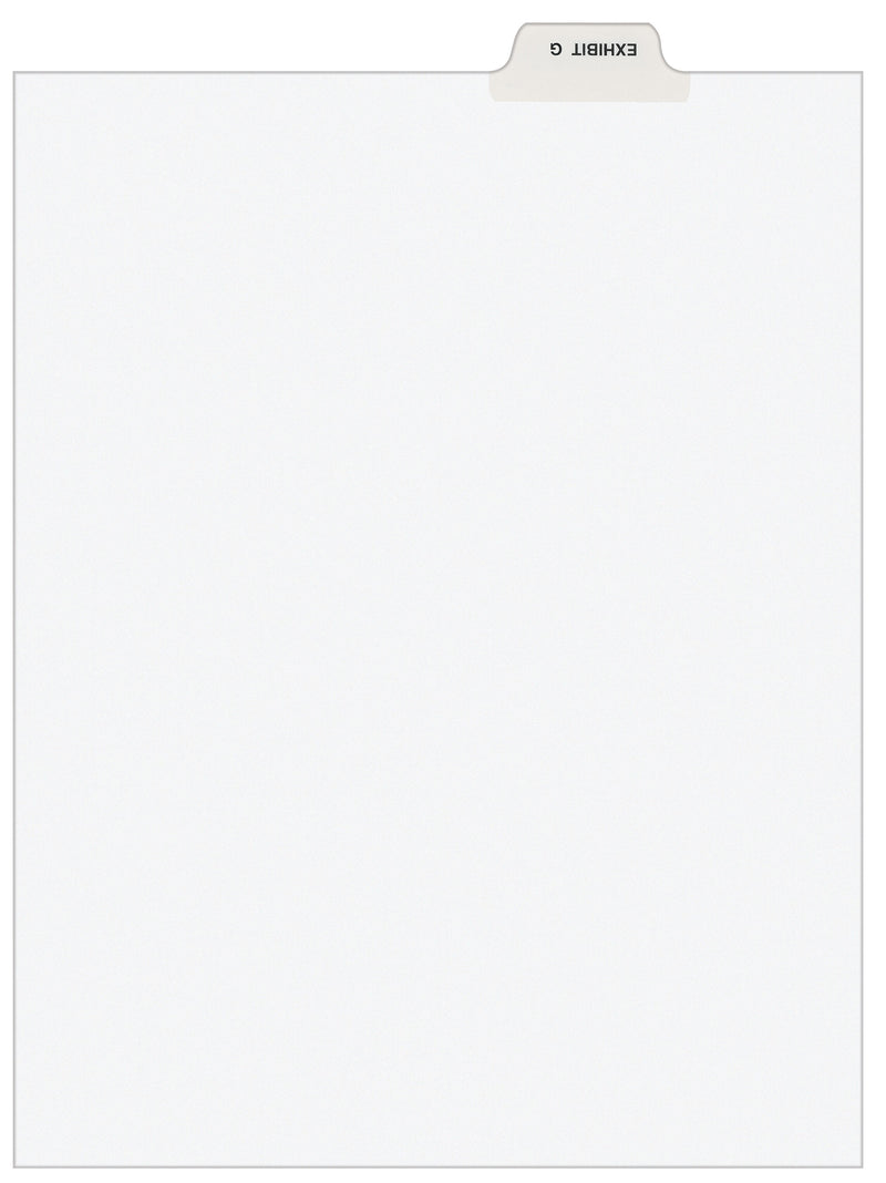 Avery Legal Pre-Printed Paper Dividers, Bottom Tab EXHIBIT G, White, Avery Style, Letter Size, 25/Pack (11946)