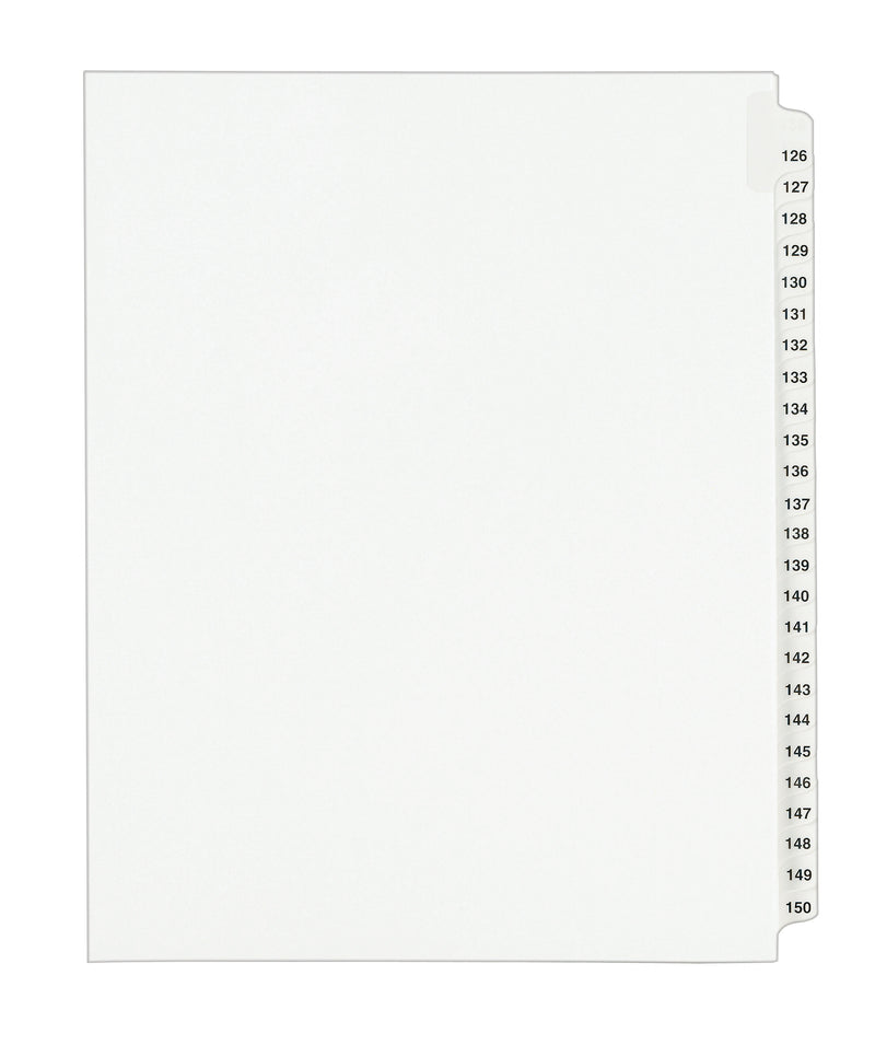 Avery Legal Pre-Printed Paper Divider Collated Set, 126-150 Tabs, White, Avery Style, Letter Size (01335)