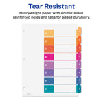 Avery Ready Index Table of Contents Paper Dividers, 1-8 Tabs, Multicolor, 24 Sets/Box (11168)