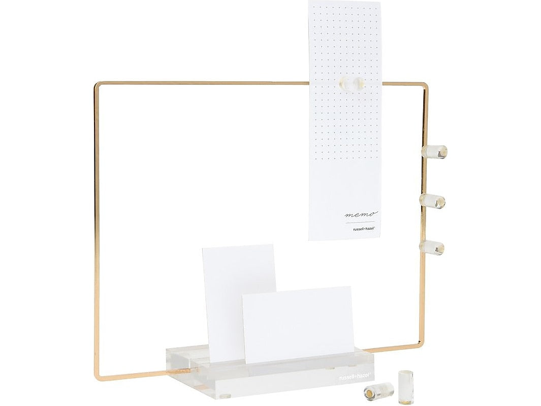 Russell+Hazel Acrylic Bloc Collection Plastic Document Stand with Lip, Clear/Gold (44625)