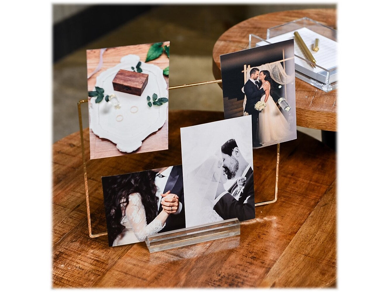 Russell+Hazel Acrylic Bloc Collection Plastic Document Stand with Lip, Clear/Gold (44625)