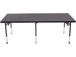AmTab 48"W x 96"D Adjustable Height Portable Stage, Charcoal/Black (QUICK-STA4816C-CHARCB)