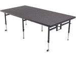 AmTab 48"W x 96"D Adjustable Height Portable Stage, Charcoal/Black (QUICK-STA4824C-CHARCB)