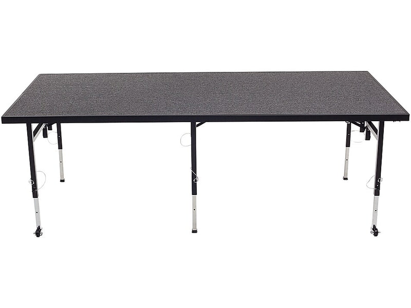 AmTab 48"W x 96"D Adjustable Height Portable Stage, Charcoal/Black (QUICK-STA4824C-CHARCB)