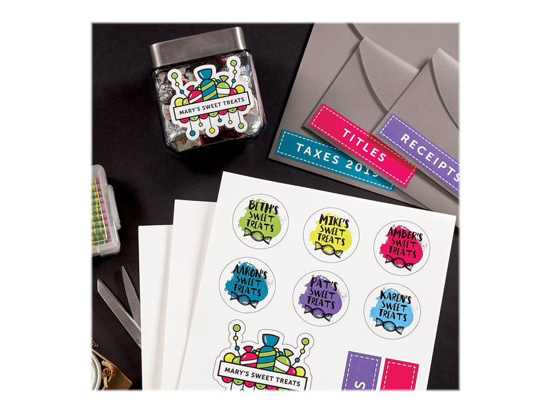 Astrobrights Astrodesigns Inkjet/Laser Sticker Paper Labels, 8 1/2" x 11", Matte White, 15 Sheets/Pack (91296-01)