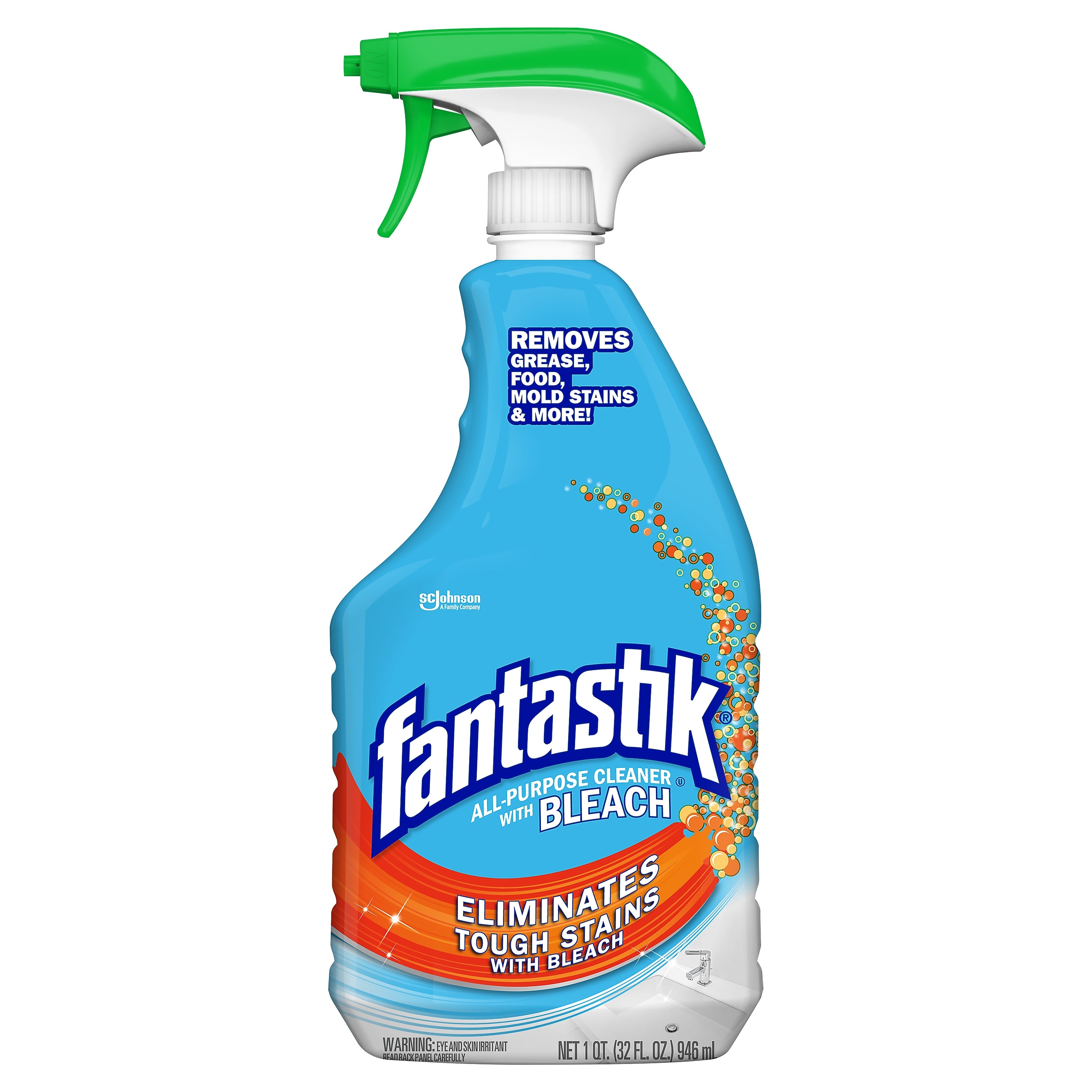 Scrubbing Bubbles Bleach 5-In-1 Cleaner, Fresh Clean, 32 Oz. Trigger Bottle, 8/CT (308685)