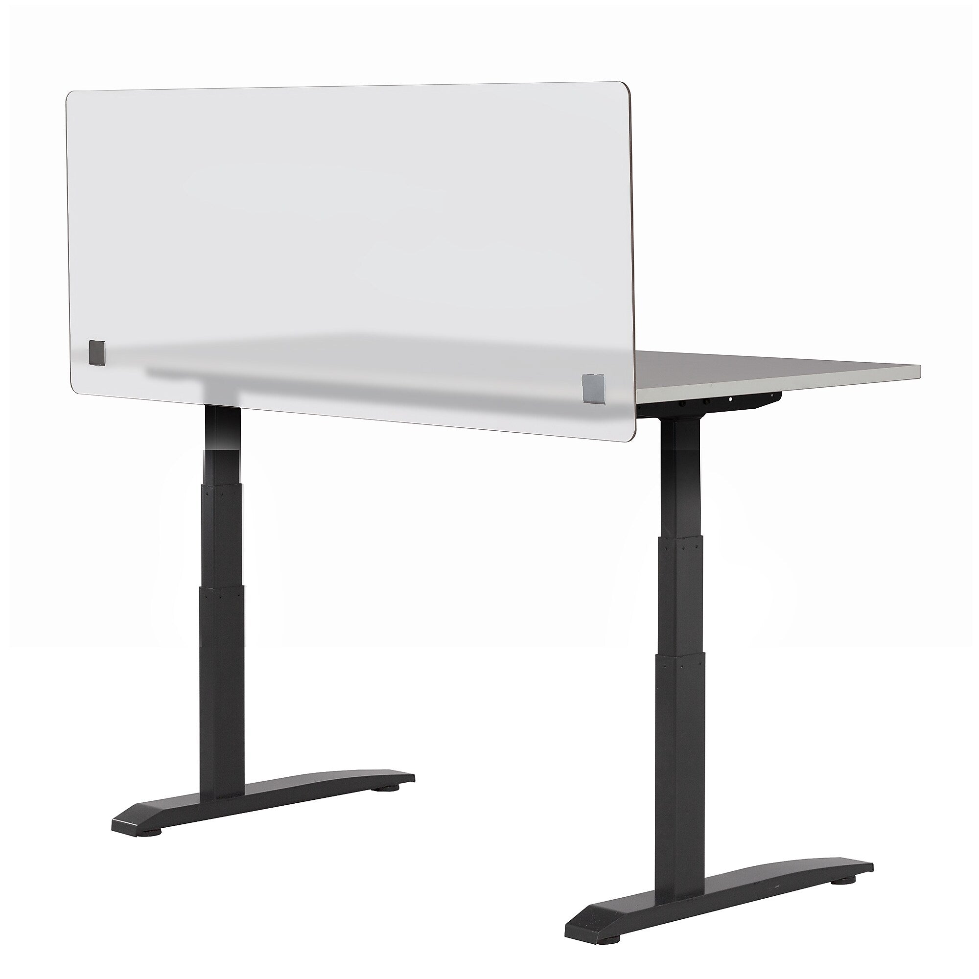 Safco Surface Mount Sneeze Guard, 23.5"H x 59.5"W, Frosted Acrylic (7515FR)