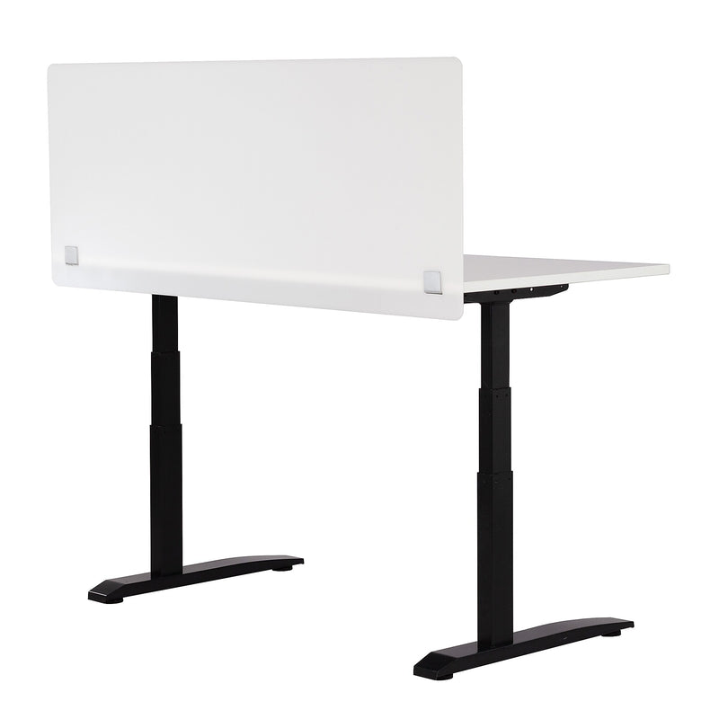 Safco Surface Mount Sneeze Guard, 23.5"H x 59.5"W,  Opaque White Acrylic (7517WH)