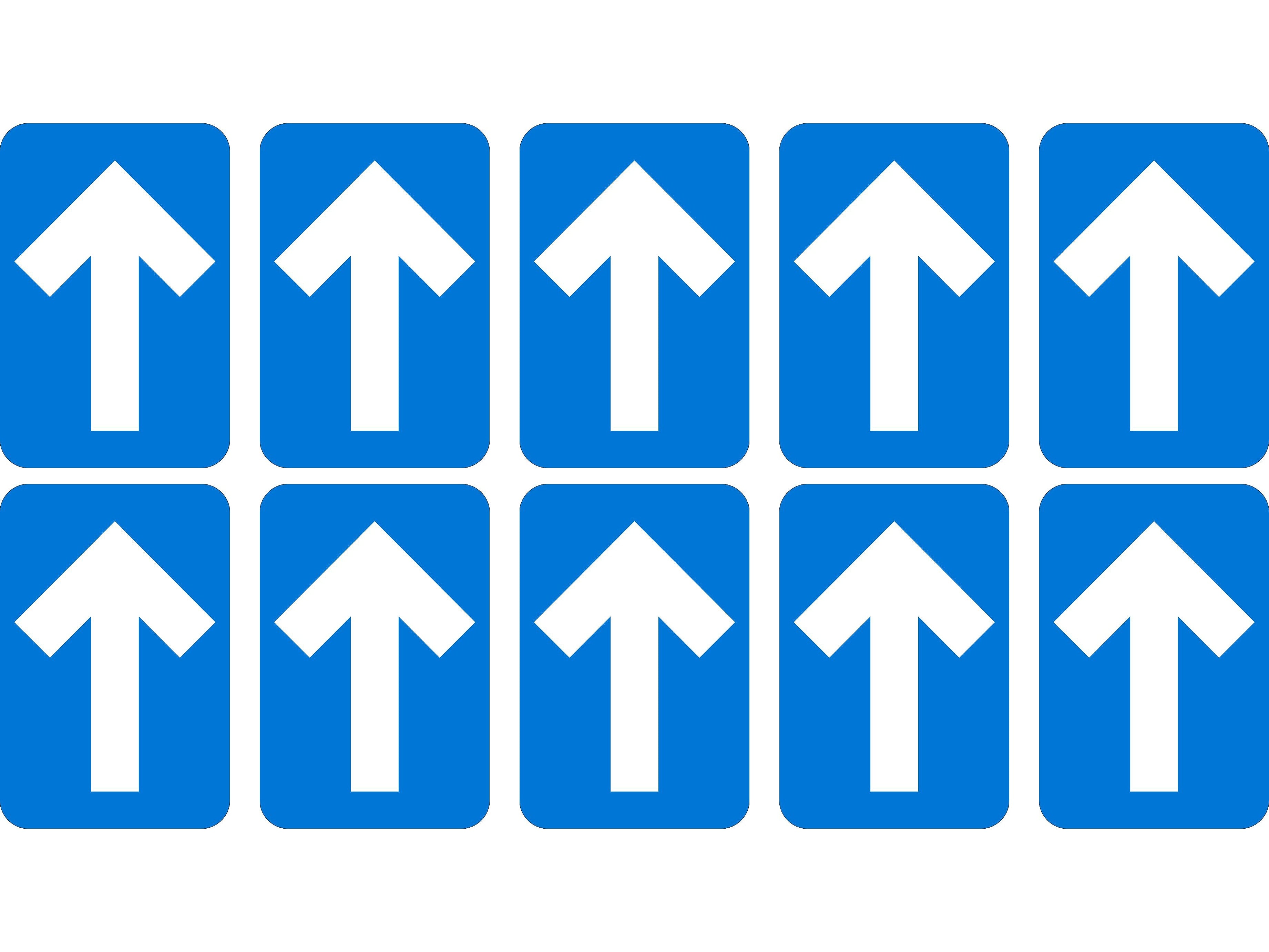 National Marker Walk-On™ Floor Decal, Arrow, 6" x 4", Blue, 10 (WFS85BL)