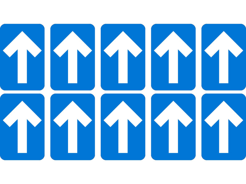 National Marker Walk-On™ Floor Decal, Arrow, 6" x 4", Blue, 10 (WFS85BL)