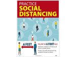 National Marker Poster, "Practice Social Distancing," 24" x 18", Multicolor (PST147)