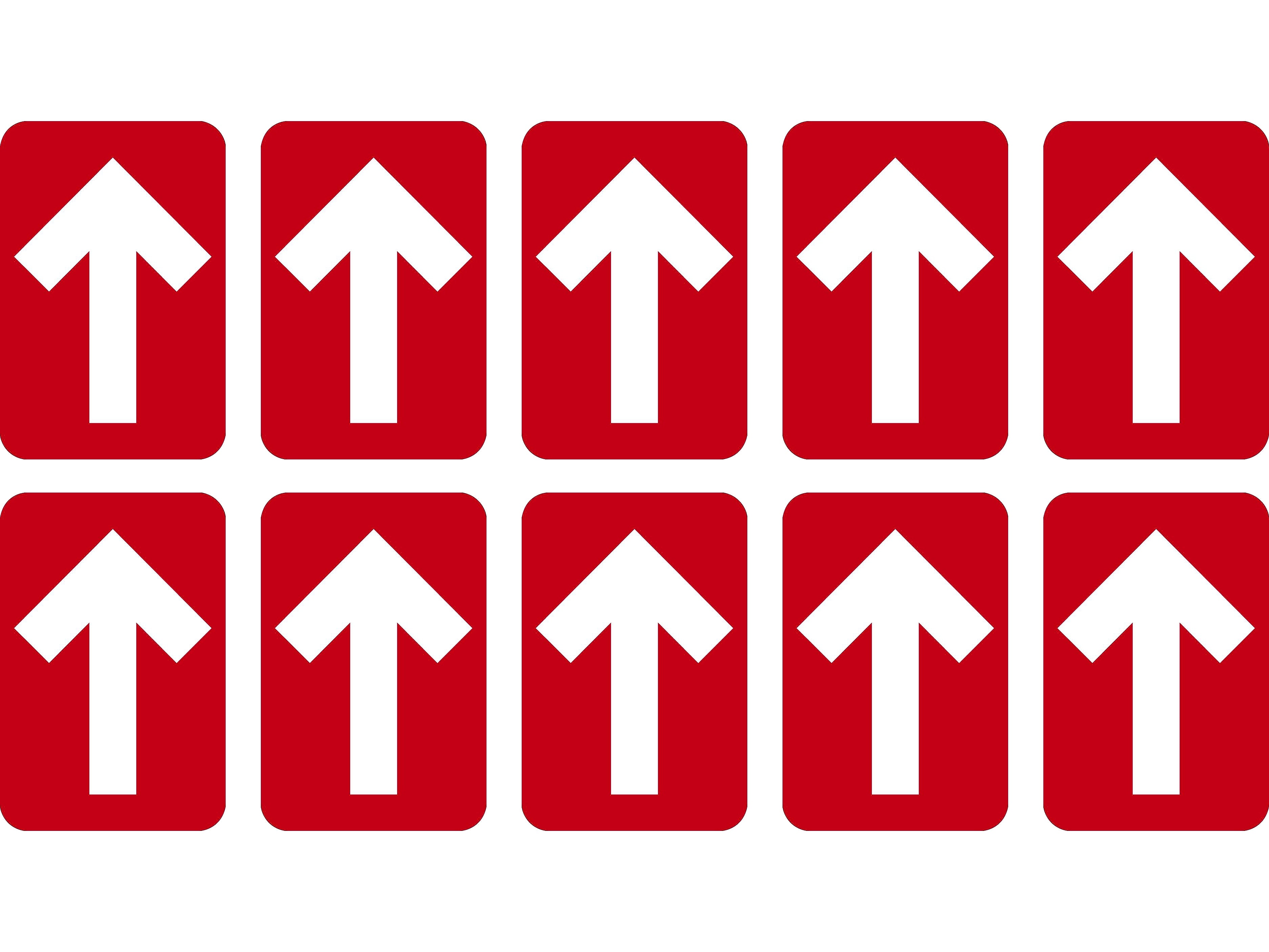 National Marker Walk-On™ Floor Decal, Arrow, 6" x 4", Red, 10 (WFS85RD)