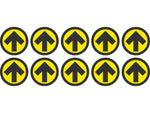 National Marker Walk-On™ Floor Decal, Arrow, 8" x 8", Yellow/Black, 10 (WFS84YL10)