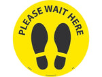 National Marker Walk-On™ Floor Decal, "Please Wait Here," 8", Yellow/Black, 10 (WFS83YL10)