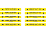 National Marker Walk-On™ Floor Decal, "Please Wait Here," 2.25" x 20", Yellow/Black, 10 (WFS8110)
