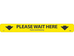 National Marker Walk-On™ Floor Decal, "Please Wait Here," 2.25" x 20", Yellow/Black, 10 (WFS8110)