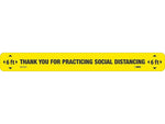 National Marker Walk-On™ Floor Decal, "Thank You for Practicing Social Distancing," 2.25" x 20", Yellow/Black, 10 (WFS78YL10)
