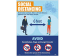National Marker Poster, "Social Distancing," 24" x 18", Blue/Orange (PST150)