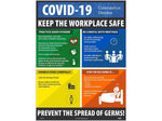 National Marker Poster, "COVID-19 Keep the Workplace Safe," 24" x 18", Multicolor (PST149)