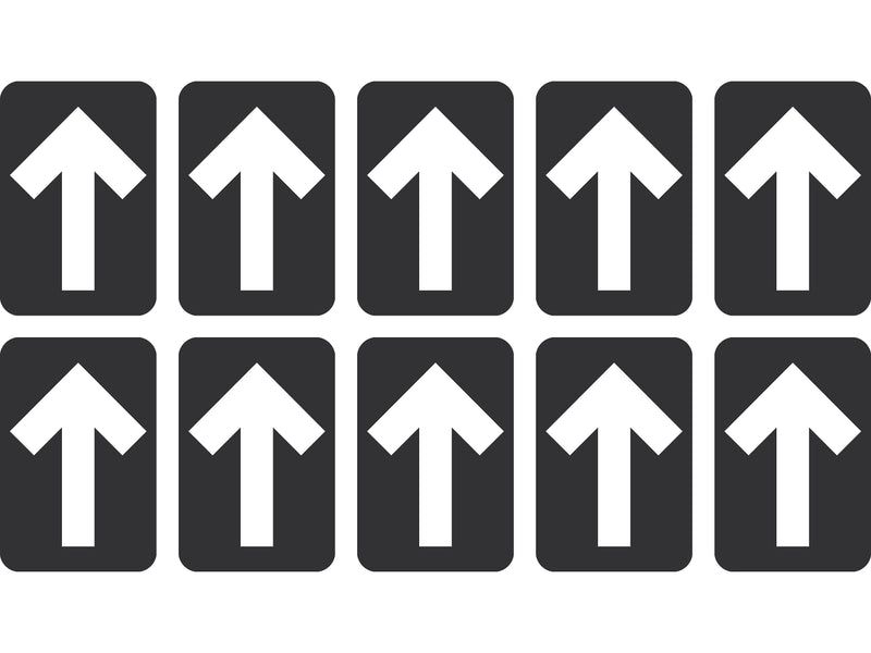 National Marker Walk-On™ Floor Decal, Arrow, 6" x 4", Black, 10 (WFS85BK)