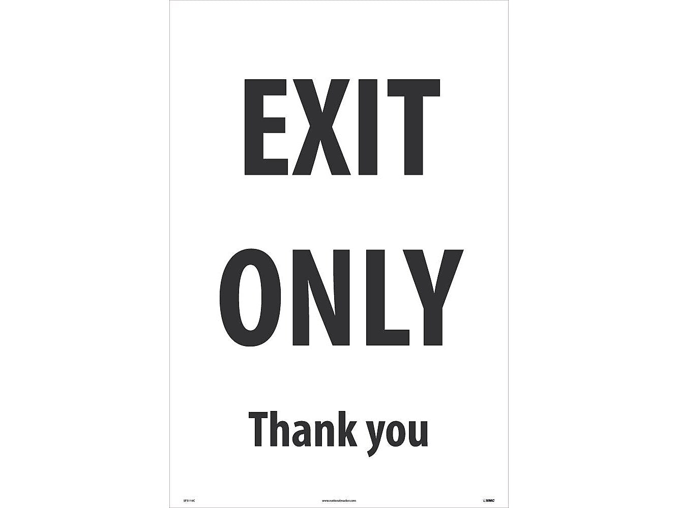 National Marker A-Frame Sign, "Exit Only," 36" x 24", White/Black (SFS115C)