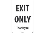 National Marker A-Frame Sign, "Exit Only," 36" x 24", White/Black (SFS115C)